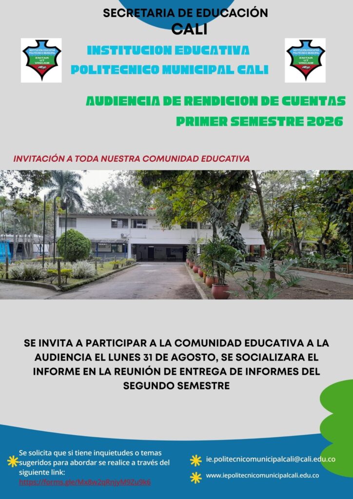 INVITACIÓN AUDIENCIA RENDICIÓN DE CUENTAS PRIMER SEMESTRE 2026
